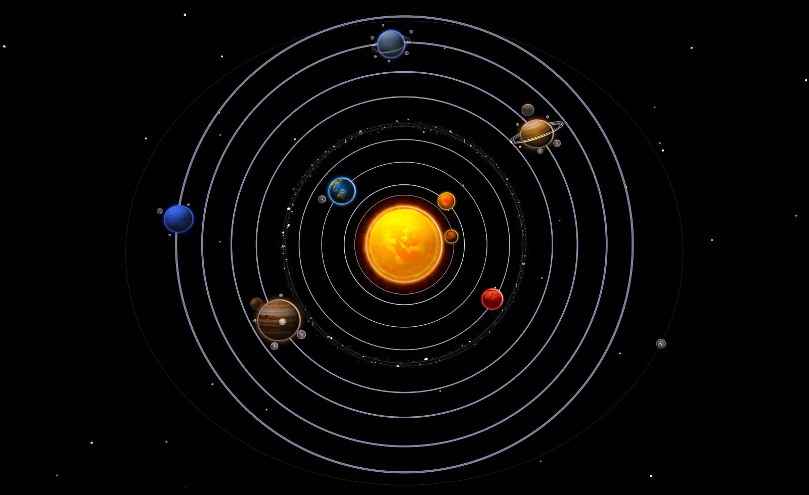 Компьютерная модель Солнечной системы флеш с вводом дат