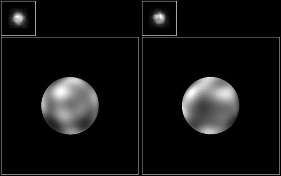 На снимке Хаббла можно видеть светлые и темные пятна