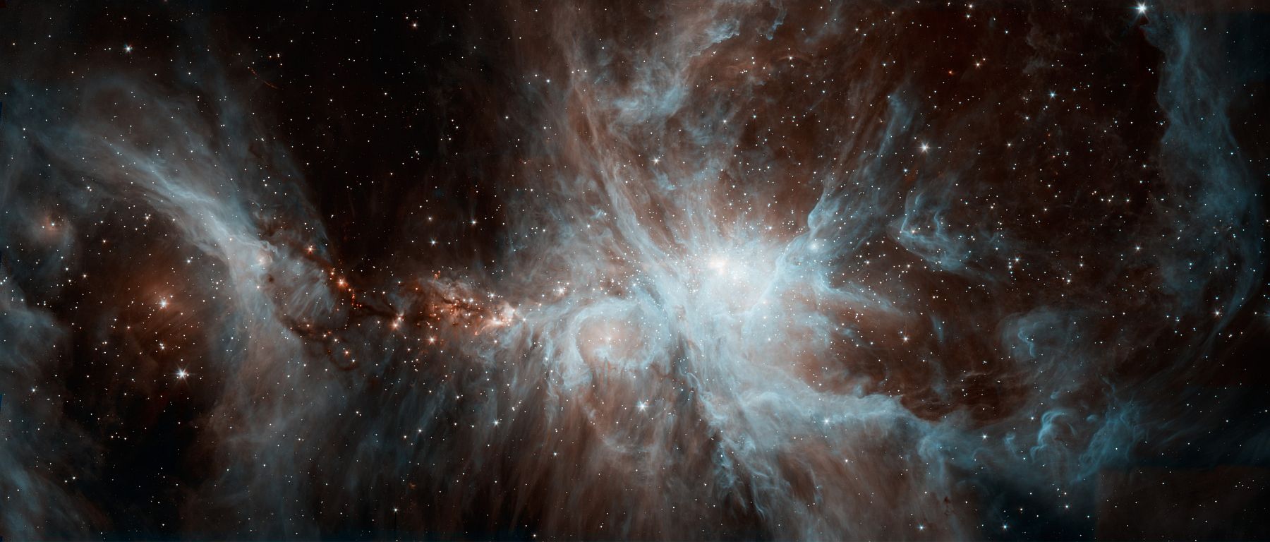 Туманность Ориона в телескоп Спитцер