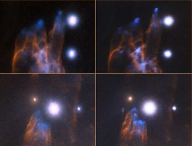 Сравнение снимков туманности Ориона