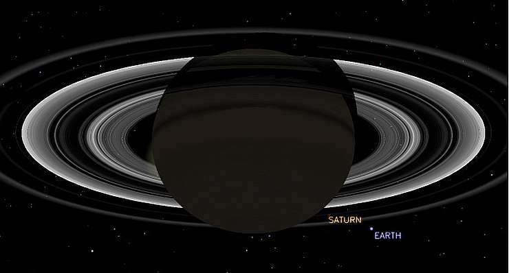 Компьютерная симуляция положения Сатурна в момент снимка