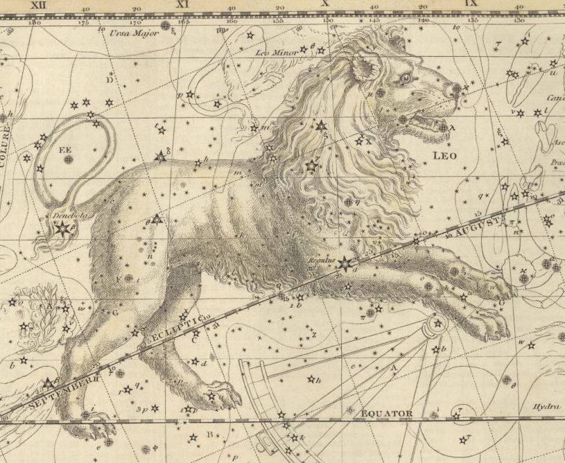 Изображение Льва из древнего атласа неба
