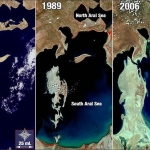 Аральское море сократилось на половину, всего за 40 лет