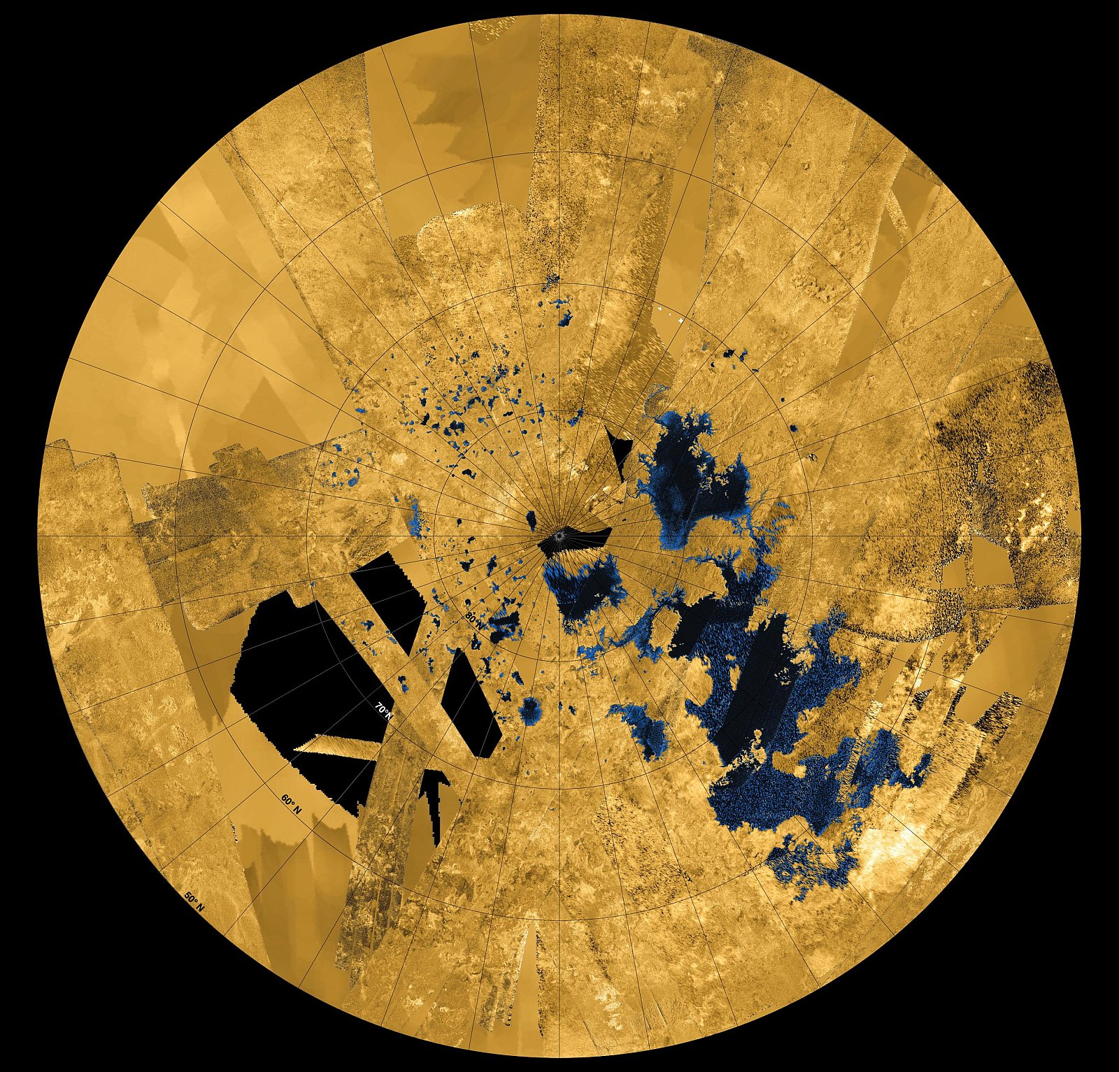 Радарная карта озер Титана