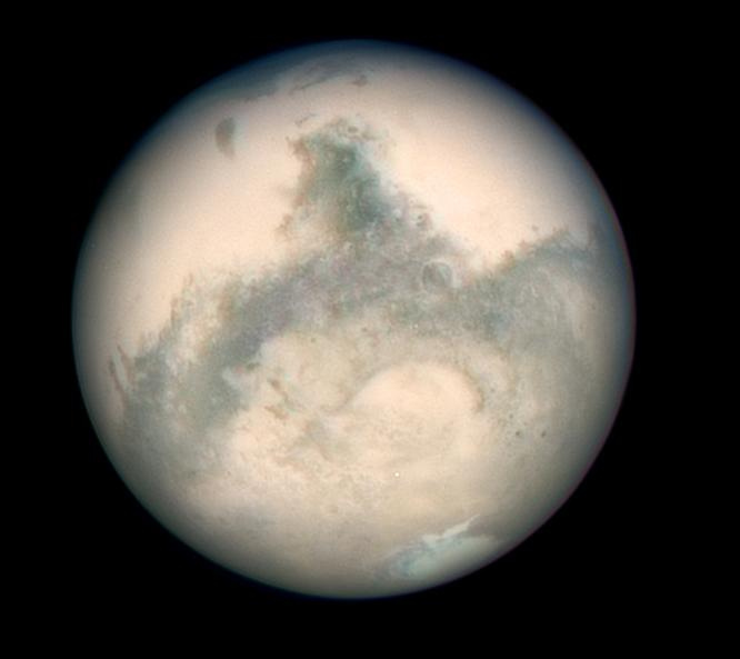 Марс, снимок космического телескопа Хаббл в 2003 году
