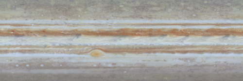 14-кадровая анимация показывает циркуляцию атмосферы Юпитера
