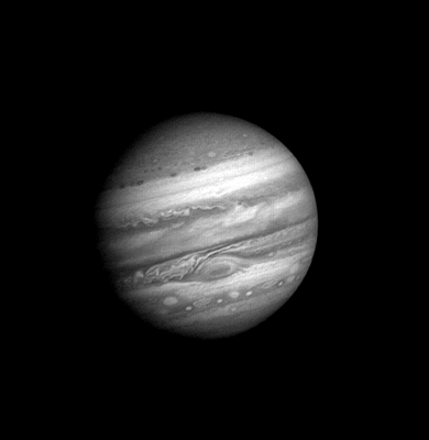 Анимация вращения атмосферы Юпитера сделанная со снимков Вояджера