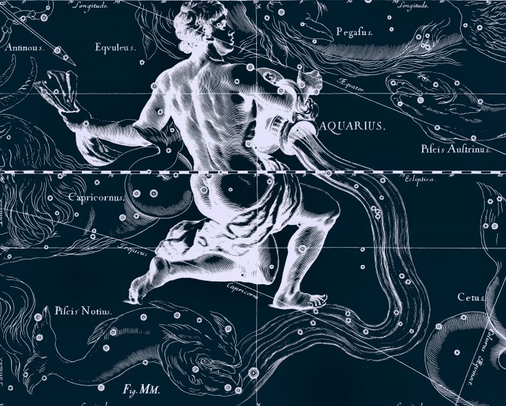 Водолей, рисунок Яна Гевелия из его атласа созвездий