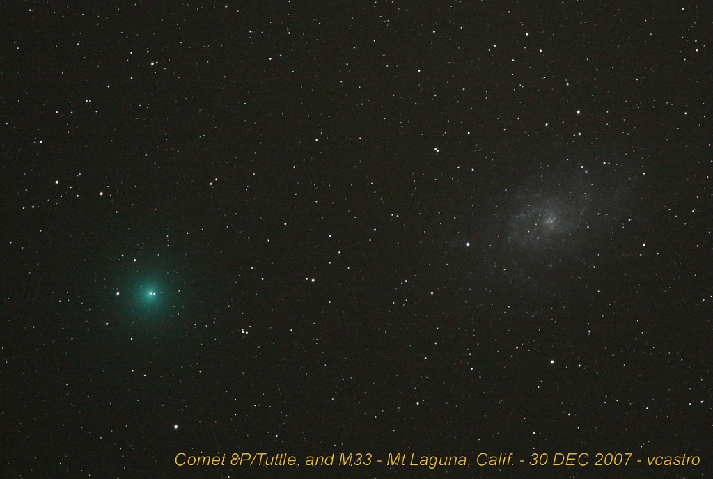 Комета 8P/Туттля и галактика M33