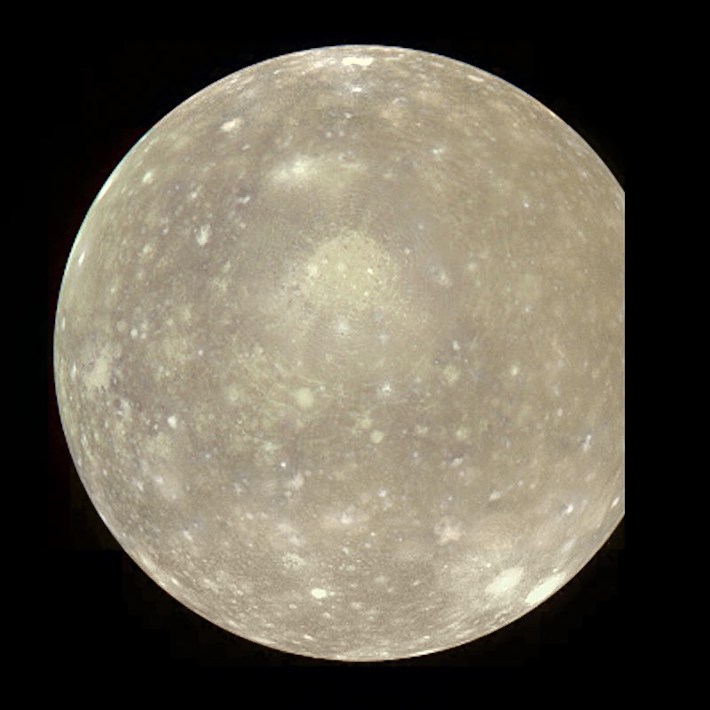 Композитный снимок Каллисто, спутника Юпитера