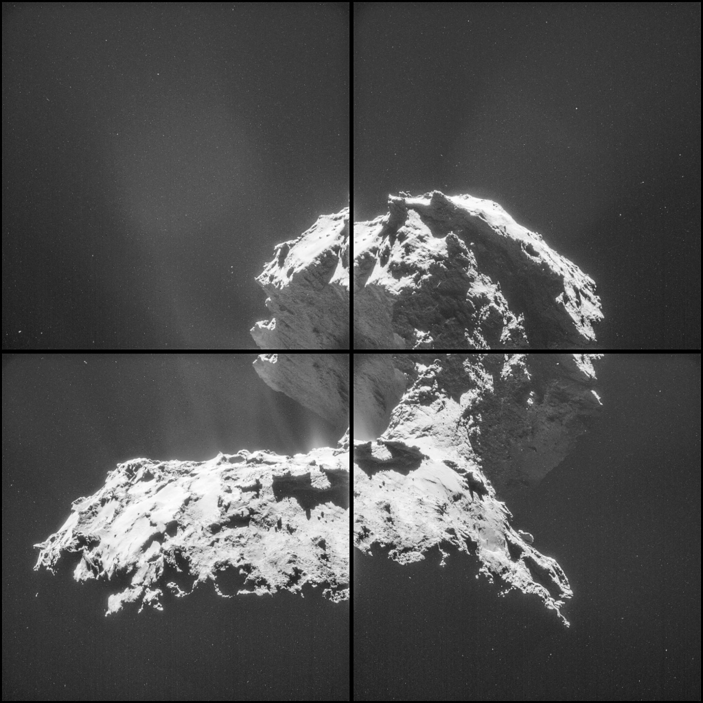 Мозаика кометы от Розетты составленная из 4-х снимков