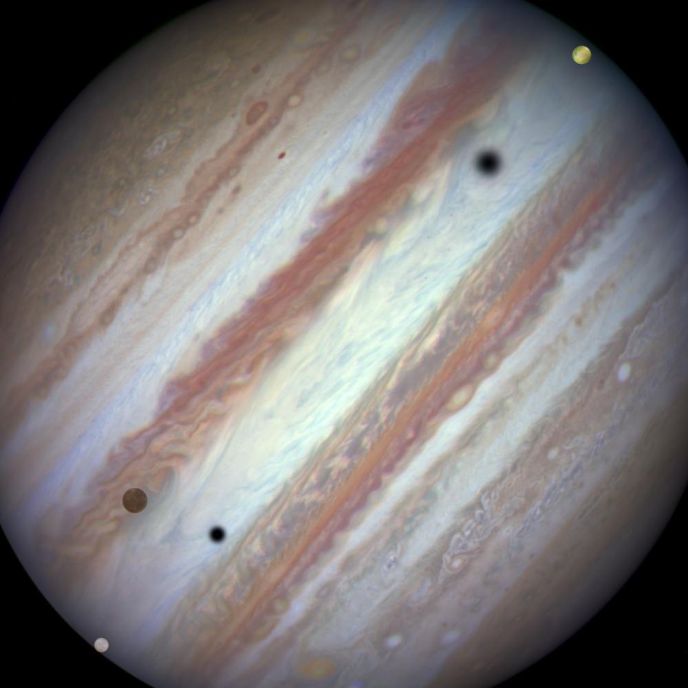 Транзит спутников по диску Юпитера