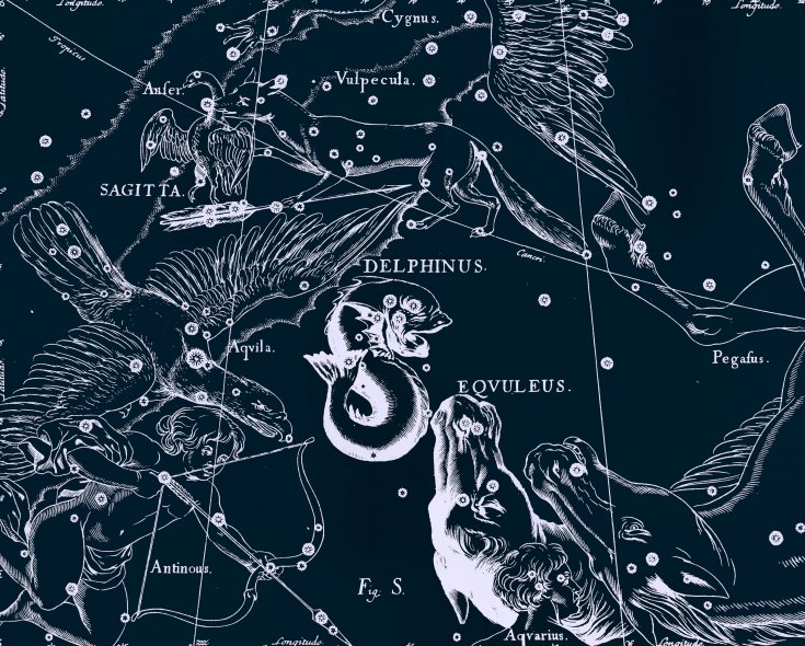 Стрела, рисунок Яна Гевелия из его атласа созвездий