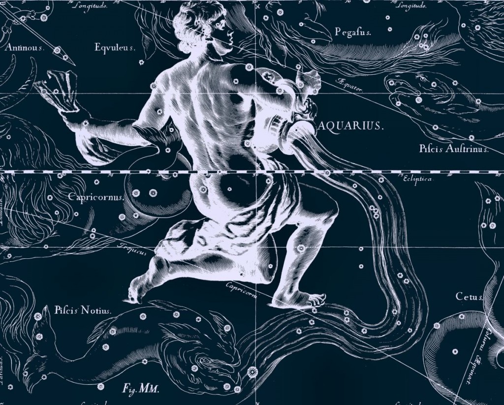 Расположение созвездия Скульптор, рисунок Яна Гевелия