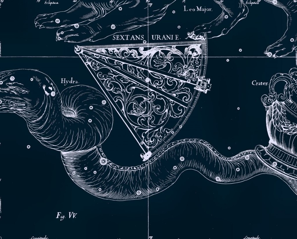 Секстант, рисунок Яна Гевелия из его атласа созвездий