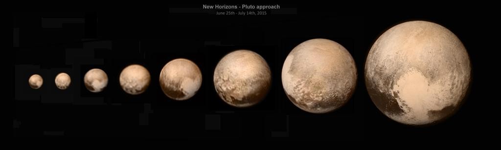 Коллаж цветных снимков Плутона