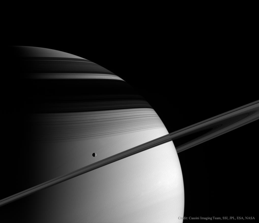 Сатурн, Тефия, кольца и тени