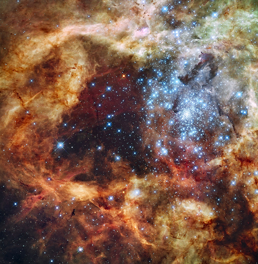 Звездное скопление R136. Снимок телескопа Хаббл