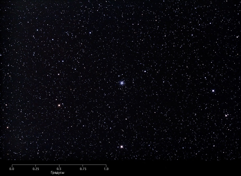 Шаровое скопление Мессье 72 в масштабах градуса
