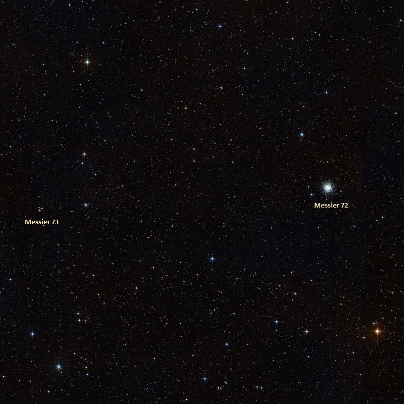 Шаровое скопление M72 и рассеянное скопление M73