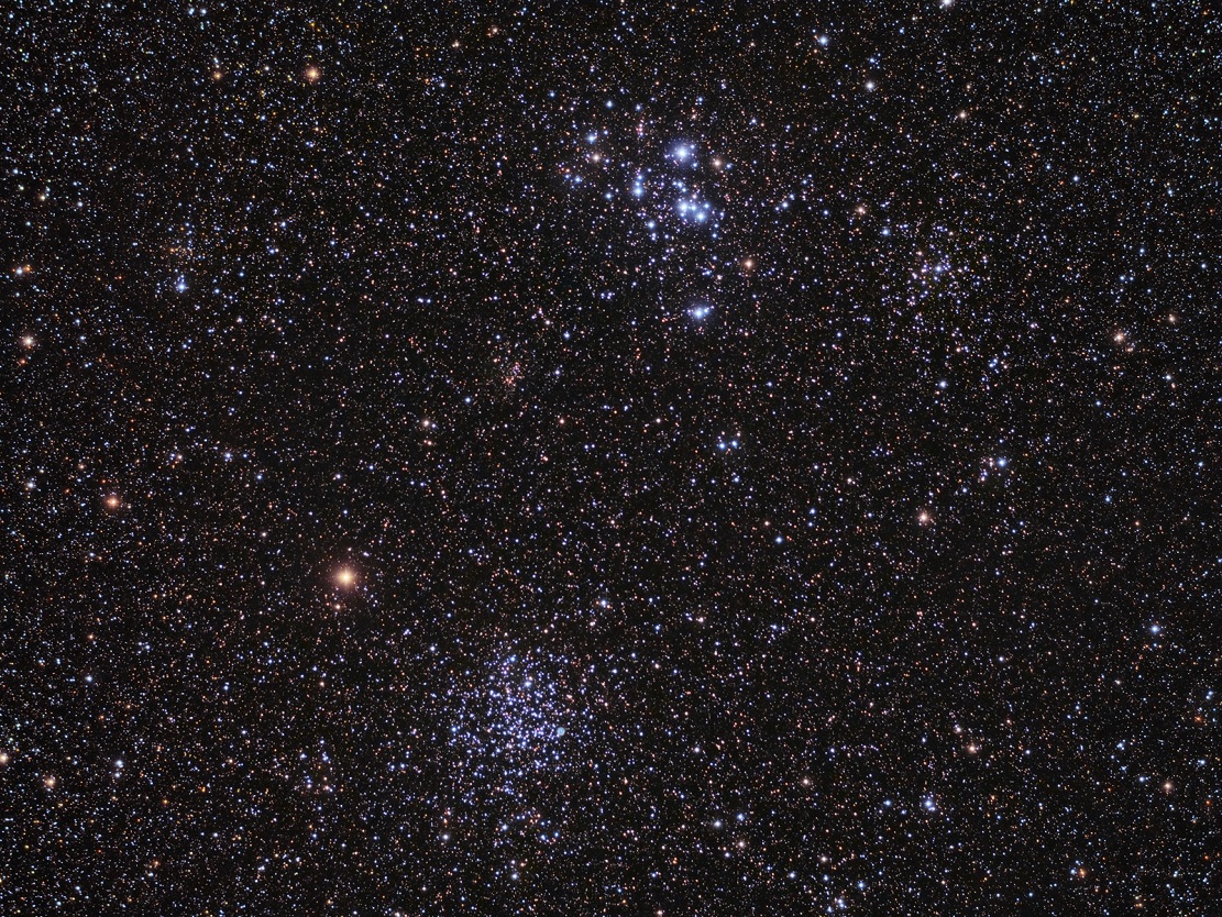 Звездные скопления M46 (снизу) и M47 (сверху)