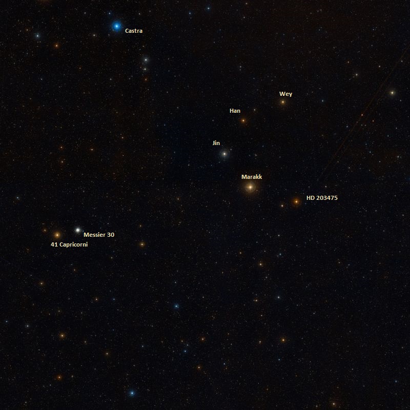 Шаровое скопление M30 и соседние объекты
