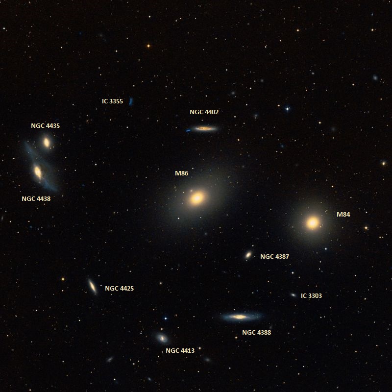 Галактика M84 и ее соседи