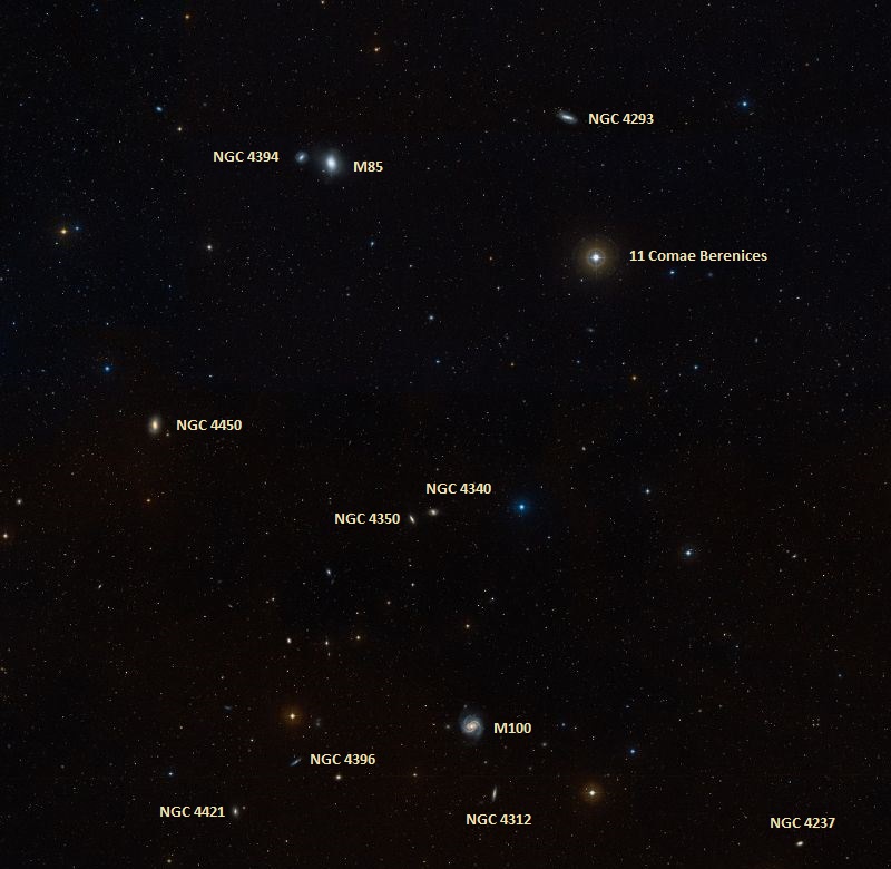Галактика Мессье 85 и ее соседи