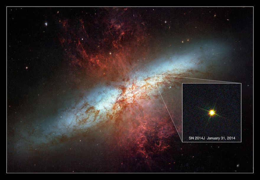 Сверхновая SN 2014J в галактике Сигара