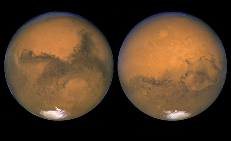 Снимки Марса с помощью космического телескопа Хаббл во время великого противостояния 2003 года