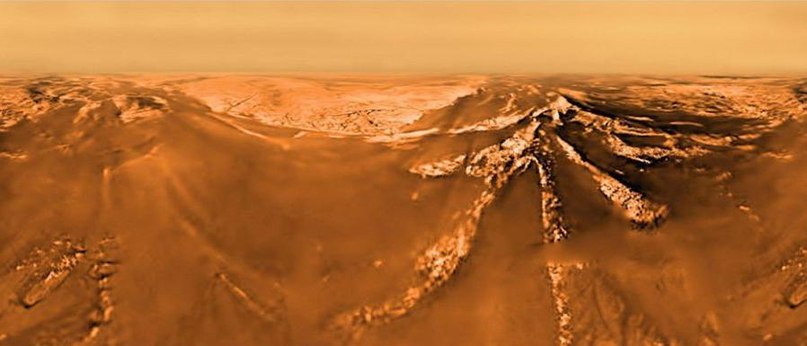 Вот что передал спускаемый аппарат Гюйгенс когда опускался на Титан