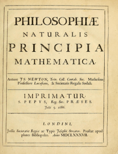 Книга Ньютона "Математические начала натуральной философии"