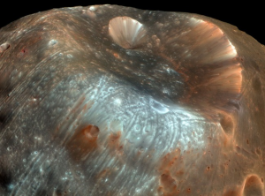 Стикни. 10-километровый кратер на Фобосе .